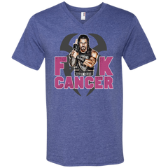 Roman Reigns Fuck Cancer Breast Cancer Awareness Men's V-Neck T-Shirt - The White Eagles
