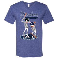 New York Yankees Baseball Rick And Morty Men's V-Neck T-Shirt - The White Eagles
