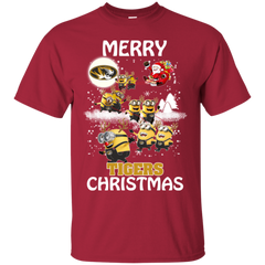 Missouri Tigers Ugly Christmas Sweaters Minions Santa Claus Merry Christmas Cotton T-Shirt - The White Eagles