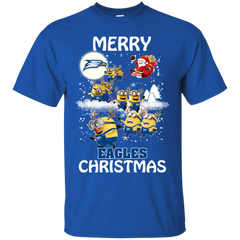 Georgia Southern Eagles Ugly Christmas Sweaters Minions Santa Claus Merry Christmas Cotton T-Shirt - The White Eagles