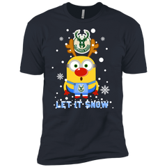Minion Milwaukee Bucks Ugly Christmas Sweaters Let It Snow Men's Sleeve Shirt - The White Eagles