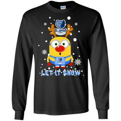 Minion Memphis Grizzlies Ugly Christmas Sweaters Let It Snow LS Cotton T-Shirt - The White Eagles