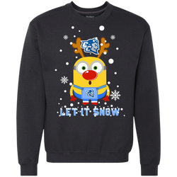 Minion Central Connecticut State Blue Devils Ugly Christmas Sweaters Let It Snow Sweatshirt - The White Eagles