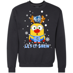 Minion Central Connecticut State Blue Devils Ugly Christmas Sweaters Let It Snow Sweatshirt - The White Eagles