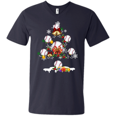 Christmas Is Coming Baseball Santa Claus Ugly Christmas Sweater Men's V-Neck T-Shirt - The White Eagles