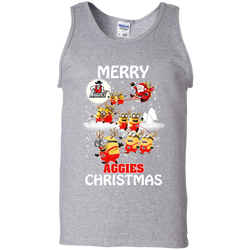 New Mexico State Aggies Ugly Christmas Sweaters Minions Santa Claus Merry Christmas Tank Top - The White Eagles