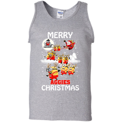 New Mexico State Aggies Ugly Christmas Sweaters Minions Santa Claus Merry Christmas Tank Top - The White Eagles