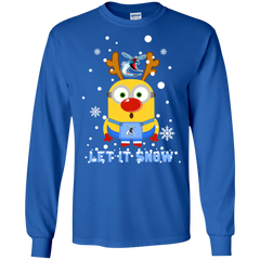 Minion Delaware State Hornets Ugly Christmas Sweaters Let It Snow LS Cotton T-Shirt - The White Eagles