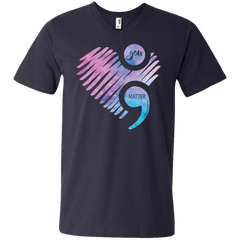 You Matter Don't Let Your Story End Semicolon Shirt Men's V-Neck T-Shirt - The White Eagles