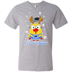 Minion Eastern Illinois Panthers Ugly Christmas Sweaters Let It Snow Men's V-Neck T-Shirt - The White Eagles