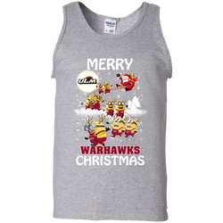 Louisiana Monroe Warhalks Ugly Christmas Sweaters Minions Santa Claus Tank Top - The White Eagles