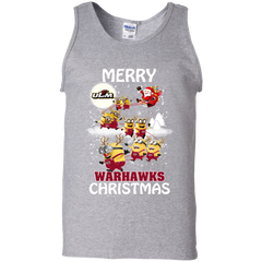 Louisiana Monroe Warhalks Ugly Christmas Sweaters Minions Santa Claus Tank Top - The White Eagles