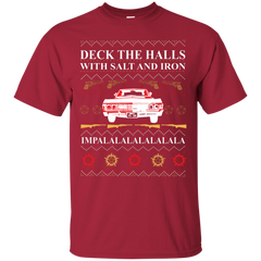 Deck The Halls With Salt And Iron Ugly Christmas Sweater Cotton T-Shirt - The White Eagles