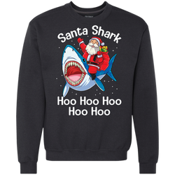 Santa Shark Hoo Hoo Hoo Hoo Hoo Christmas Ugly Christmas Sweater Sweatshirt - The White Eagles