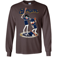 Milwaukee Brewers Baseball Rick And Morty LS Cotton T-Shirt - The White Eagles