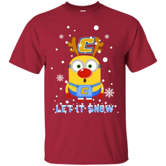 Minion Chattanooga Mocs Ugly Christmas Sweaters Let It Snow Cotton T-Shirt - The White Eagles