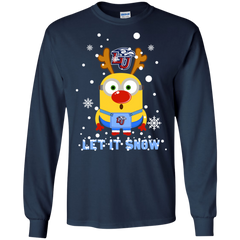 Minion Liberty Flames Ugly Christmas Sweaters Let It Snow LS Cotton T-Shirt - The White Eagles