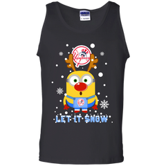 Minion New York Yankees  Ugly Christmas Sweaters Let It Snow Tank Top - The White Eagles