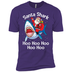 Santa Shark Hoo Hoo Hoo Hoo Hoo Christmas Ugly Christmas Sweater Men's Sleeve Shirt - The White Eagles