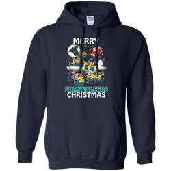 Coastal Carolina Chanticleers Ugly Christmas Sweaters Minions Santa Claus Merry Christmas Hoodie - The White Eagles