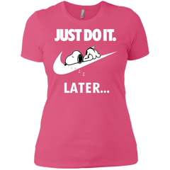 Just Do It The Peanuts Movie Snoopy Nike Logo Ladies' Shirt - The White Eagles