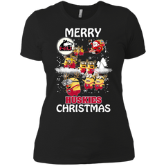 Northern Lllinois Huskies Ugly Christmas Sweaters Minions Santa Claus Merry Christmas Ladies' Shirt - The White Eagles