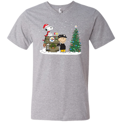 Pittsburgh Steelers Snoopy The Peanuts Ugly Christmas Sweater  Super Bowl Men's V-Neck T-Shirt - The White Eagles