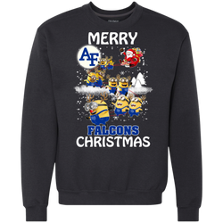 Air Force Falcons Ugly Christmas Sweaters Minions Santa Claus Merry Christmas Hoodies Sweatshirts Sweatshirt - The White Eagles