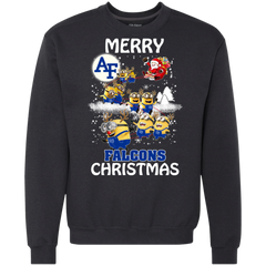 Air Force Falcons Ugly Christmas Sweaters Minions Santa Claus Merry Christmas Hoodies Sweatshirts Sweatshirt - The White Eagles