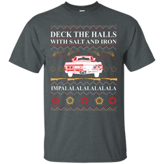 Deck The Halls With Salt And Iron Ugly Christmas Sweater Cotton T-Shirt - The White Eagles