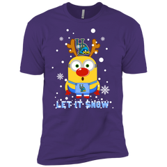 Minion Delaware Fightin_ Blue Hens Ugly Christmas Sweaters Let It Snow Men's Sleeve Shirt - The White Eagles