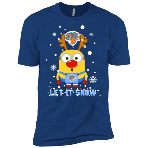 Minion New York Knicks Ugly Christmas Sweaters Let It Snow Men's Sleeve Shirt - The White Eagles