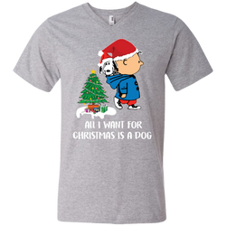 All I Want For Christmas Is A Dog Snoopy Charlie Brown The Peanuts Movie Men's V-Neck T-Shirt - The White Eagles