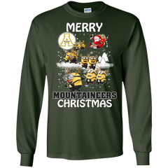 Appalachian State Mountaineers T Shirts Minions Santa Claus Merry Christmas LS Cotton T-Shirt - The White Eagles