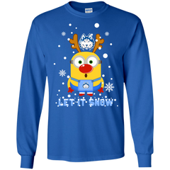 Minion Houston Baptist Huskies Ugly Christmas Sweaters Let It Snow LS Cotton T-Shirt - The White Eagles