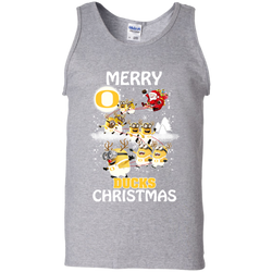 Oregon Ducks Ugly Christmas Sweaters Minions Santa Claus Merry Christmas Tank Top - The White Eagles