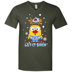 Minion Colorado Avalanche Ugly Christmas Sweaters Let It Snow Men's V-Neck T-Shirt - The White Eagles