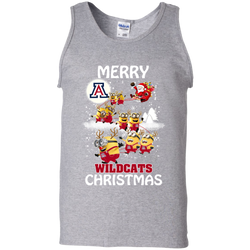 Arizona Wildcats T Shirts Minions Santa Claus Merry Christmas Tank Top - The White Eagles