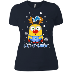 Minion Detroit Lions Ugly Christmas Sweaters Let It Snow Ladies' Shirt - The White Eagles