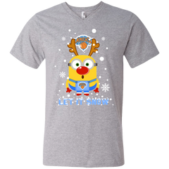 Minion New York Knicks Ugly Christmas Sweaters Let It Snow Men's V-Neck T-Shirt - The White Eagles