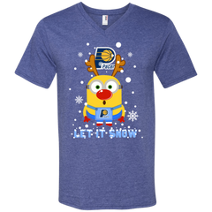 Minion Indiana Pacers Ugly Christmas Sweaters Let It Snow Men's V-Neck T-Shirt - The White Eagles