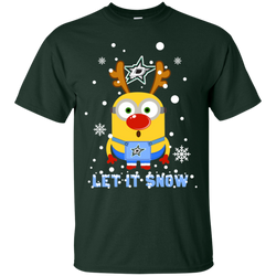 Minion Dallas Stars Ugly Christmas Sweaters Let It Snow Cotton T-Shirt - The White Eagles