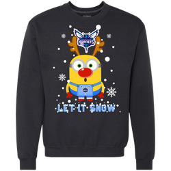 Minion Charlotte Hornets Ugly Christmas Sweaters Let It Snow Sweatshirt - The White Eagles