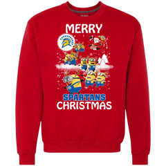 San Jose State Spartans Ugly Christmas Sweaters Minions Santa Claus Merry Christmas Sweatshirt - The White Eagles