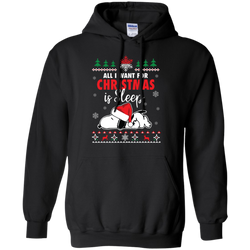All I Want For Christmas Is Sleep Snoopy The Peanuts Movie Hoodie - The White Eagles