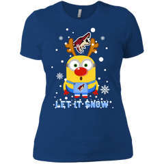 Minion Arizona Coyotes Ugly Christmas Sweaters Let It Snow Ladies' Shirt - The White Eagles