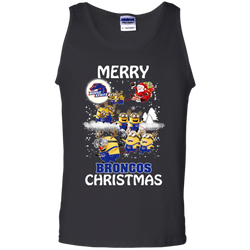Boise State Broncos T Shirts Minions Santa Claus Merry Christmas Tank Top - The White Eagles