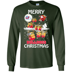 Fresno State Bulldogs Ugly Christmas Sweaters Minions Santa Claus Merry Christmas LS Cotton T-Shirt - The White Eagles