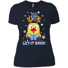 Minion Detroit Tigers  Ugly Christmas Sweaters Let It Snow Ladies' Shirt - The White Eagles
