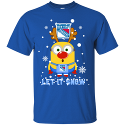 Minion New York Rangers Ugly Christmas Sweaters Let It Snow Cotton T-Shirt - The White Eagles